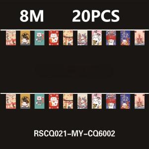 3/8m Bendera Gantung Lucky Cat Jepang Bunting Flag Banner Gaya Jepang Hiasan Kucing Hoki Dekorasi Rumah Izakaya Restoran Sushi