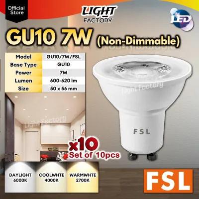 [SET 10pcs] FSL GU10 / MR16 Premium LED Bulb 5W 7W Dimmable Spot Eyeball Eye ball Bulb Daylight/Coolwhite/Warmwhite