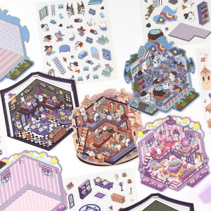 3D Miniature Scenes Sticker Cartoon Magic Phantom 3D Scene Stickers Creative Magic Story House Stickers 【buy3 free1】