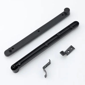 2Pairs White Black Plastic Track Rail For Conceal Flap Pocket Door Cupboard Book Display Storage Cabinet