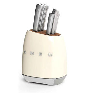 Yo-Fun Smeg Knife Block Set Stainless Steel 7-Piece Knives Set SMEG Home Kitchen Knife Set Pisau