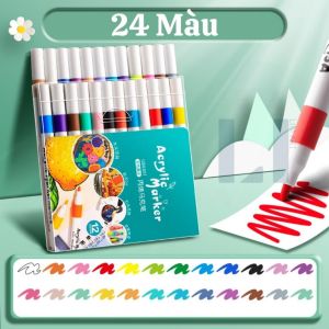 Bút màu Acrylic Marker Pen 12/24/36/48 màu bút sơn Acrylic chống nước vẽ trên mọi chất liệu LIM DIY