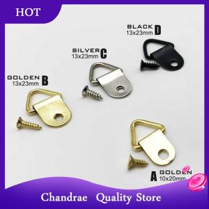 [Chandrae] 25ชิ้นตะขอแขวนเฟรมภาพสีน้ำมันสีเงินสีดำสามเหลี่ยมแขวนผนังงานศิลปะพร้อมสกรู