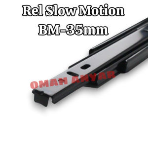 1 PASANG Rel Laci Full Extension Ball Bearing Soft Close Slow motion BM 35mm Huben