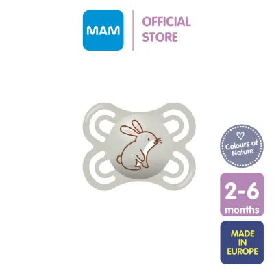 MAM Perfect Pacifier 2-6 Months Softer Baby Soother with Self Sterilising Travel Case