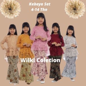 Baju Setelan kebaya anak perempuan brukat modern Aurora umur 12 tahun Atasan sd