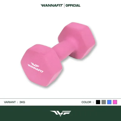 WANNAFIT Dumbbell 3kg Vinyl Neoprene | Dumbell Barbell Dumbel Barbel 3 kg | Alat Latihan Beban