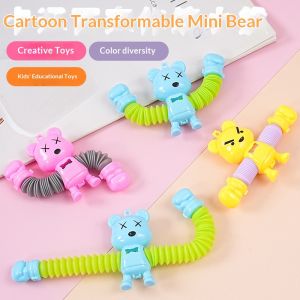STAR FRUIT Co giãn gấu Đồ chơi cho căng thẳng Relief và vui vẻ hoàn hảo cho trẻ em và người lớn-uốn cong hình động vật với cánh tay linh hoạt