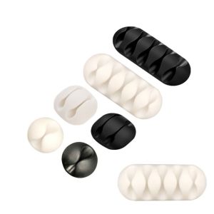 REGISTR 5 Holes/1 Hole/3 Holes Cable Organizer Multifunctional Self Adhesive Cable Holder Data Cable Buckle Silicone Cord Clips Storage