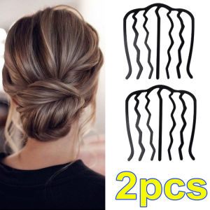 3Pcs New Metal Black Hair Fork Clip Women Hair Pin Combs Messy Bun Hair Pin Clip Hair Side Combs Updo Hair Sticks Hair Styling Tool