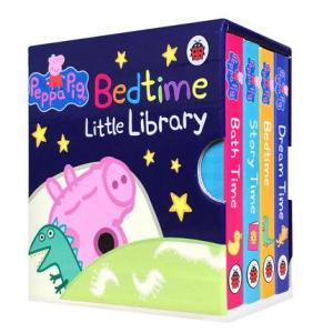 milumilu 4Pcs Peppa Pig Bedtime Little Library Board book English Activity Story Book for Kids