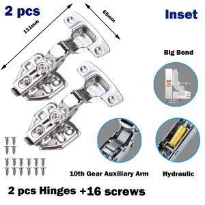 WJT Hydraulic soft Hinges close Concealed 2pcs Regular for Cabinet Concealed hinges
