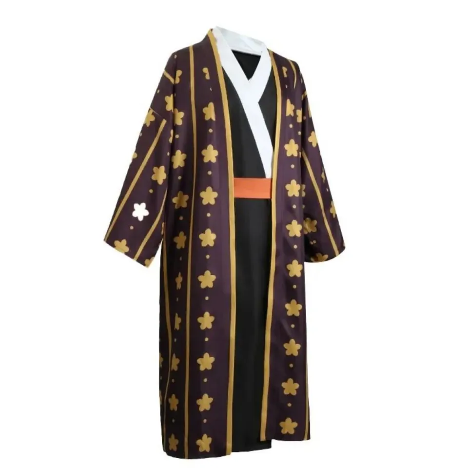 Anime One Piece Trafalgar Law Cosplay Costume Cloak Robe Wano