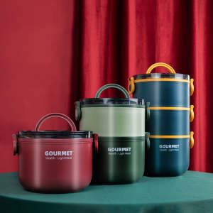 [READY STOCK] Gourmet 304 Stainless Steel Multi Layers Thermos Insulation Lunch Box Bento Bekas Makanan Tahan Panas Food Warmer