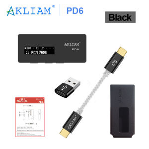 (Andy 5-Star) AkLIAM PD6 ES9039Q2M USB DAC OLED Display Hifi Portable Dac & Amp 3.5mm 4.4mm Headphone Amplifier PCM768KHz DSD512