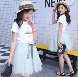 Set bộ hè bé gái bộ quần áo bé gái đại bộ hè cotton be gái set trang phục sành điệu bé gái