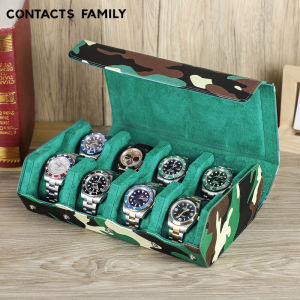 CONTACTA FAMILY Genuine Leather 3 4 6 8 Slots Watches Roll Travel Wrist Jewelry Storage Organizer Portable Watch Holder
