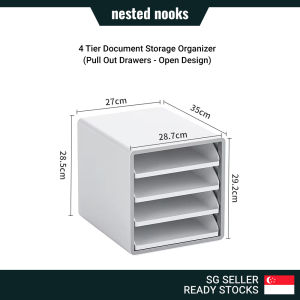 4 Tier A4 Files Document Tray Storage Organizer Multi Layer Office Study Desk Stationery Storage Drawer Trays Organizer