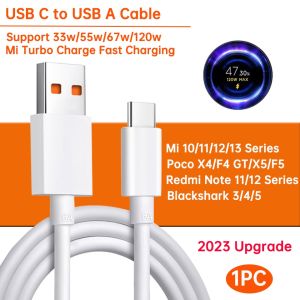 For Xiaomi Max Fast Charger 120W/67W/33W + 6A USB Type-C Fast Cable for Mi 15/14/13/12T Pro/12/11 Ultra & Poco X6/X7 | High-Speed Charging Adapter & Cable Combo Safe fast charging without damage to the machine adapter is solid and stable