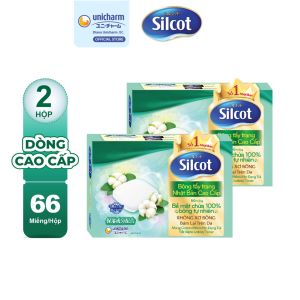 Combo 2 Hộp Bông trang điểm Silcot Premium 66 miếng/hộp