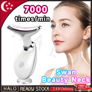 Neck Face Beauty Device 3 Colorful LED Photon Therapy Skin  Reduce Double Chin Anti Wrinkle 7000 Times/Min Care Massager