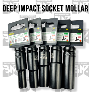 Mollar Deep Impact Socket Shock Sock Sok Panjang 1/2 Inch Eceran Satuan 8mm/10mm /12mm/14mm/17mm/19mm/22mm/24mm- Mata Sok Panjang 8 mm - 24 mm