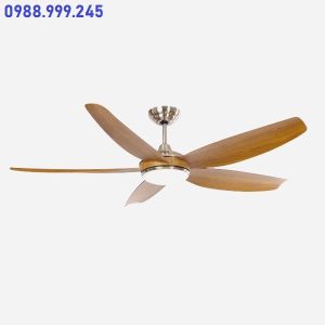 Quạt trần đèn gió mạnh - quạt trần trang trí 5 cánh dành cho phòng khách điều khiển từ xa thông minh có xoay đảo chiều