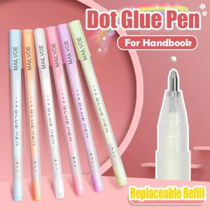 5Pcs Glue Pen Candy Color Quick-Dry Dot Glue Sticks High Viscosity Dispensing Pen Cute Paper Glue School Stationary