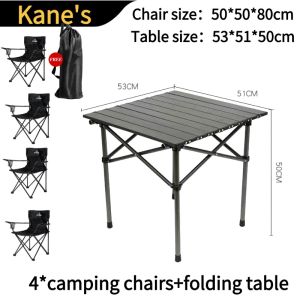 【Buy one take four】53CM Folding Table Portable Outdoor Camping Tables And Chairs Sets Barbecue Picnic Camping Table Foldable Outdoor Table Dining Aluminum Alloy Tables