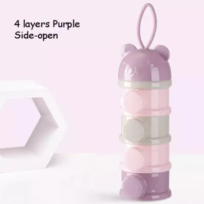 SKISOPGO ที่ใส่นมผงแบบพกพา กล่องนมผงสำหรับทารก 3/4 ชั้น กล่องขนม
