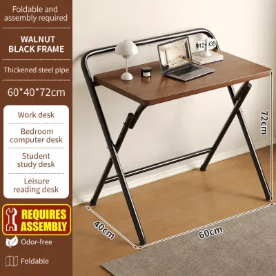 Foldable Computer Desk Student Table Writing Desk Bedroom Side Table Easy Office Desk Adjustable Laptop Table Meja Computer