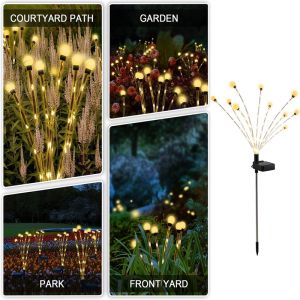 🎉【Readystock】 + FREE Shipping🎉 10 Head 70LED Solar Garden Lights Upgraded Solar Swaying Light Solar Firefly Lights for Yard Patio Pathway Decorative