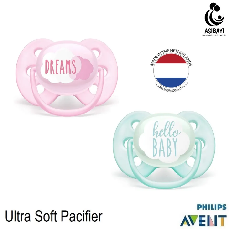 Biru Philips Avent Ultra Soft Pacifier Empeng Bayi Silicone