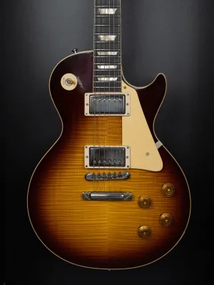 GIBSON MALAYSIA EXCLUSIVE MADE TO MEASURE 1959 LES PAUL STANDARD REISSUE VOS ELECTRIC GUITAR - HERITAGE DARKBURST / KENTUCKY BOURBON FADE - NH (HANDPICKED TOP)