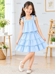 KKB Summer Casual Girl Teen Skirt with Bow and Top Set Terno - top and skirt - plain color - current trend - best seller top - super ganda - ganda ng quality - effortless easy to wear - simple - cute item - fabric from abroad - cotton fabric - timele