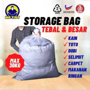 BIG & THICK Storage Bag Plastic Bag Transparent Besar Bungkus Tilam Plastik Toto Selimut Dobi/Beg Sampah