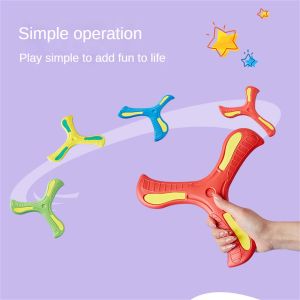 AOJU เด็กนุ่ม Boomerang ของเล่นสามใบ Cross กลางแจ้ง Flying Disc เกมผู้ใหญ่เด็ก Interactive กีฬาของเล่นสําหรับ Decompression ของขวัญ Three-leaf Boomerang