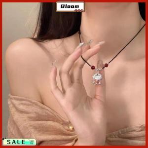 Follow Get New[Bloom Z] Chinese Style Fashion Retro Braided Rope Necklace Butterfly Flower Moon Safety Lock Pendant Necklace For Women Vintage Jewelry