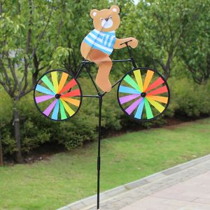 YUBAGUANB On Bike 3D Lawn Yard DIY Party Windmill Kids Toy Wind Spinner Garden Decor