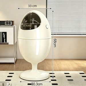 FFBH Large Capacity Trash Can Kitchen Luxury Movable Trash Bin Home Creative Space Cabin Design Litter Bins Home Cleaning Things 4Y1Z7