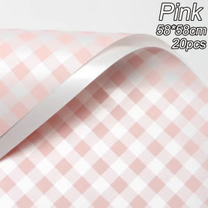 20PCS 58cm*58cm Plaid Flower Wrapping Paper Florist Handmade Simple Gift Bouquet Wrapper