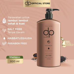 DP Daily Perfection Shampoo Habbatussauda Nourishing Formula 800 ml - Salt Free Shampo Bebas Garam Sampo Keratin Biotin Sampoo Rambut Lebih Sehat Anti Rontok Ketombe Halal Hijab