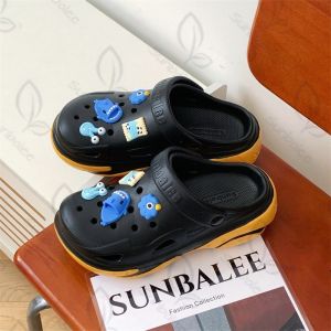 SHO-SUNTP39🥑รองเท้าหัวโตเสริมส้น สูง 6 cm.  วัสดุEVA ยางนิ่ม พื้นนิ่มมาก รองเท้าแฟชั่น สีทูโทน พร้อมตัวติด ใส่สบาย🥑