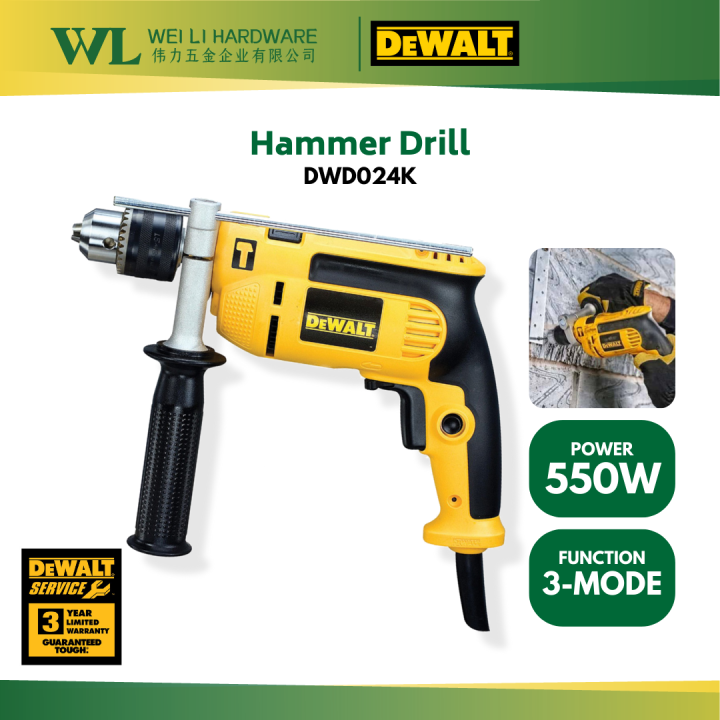Dewalt DWD024K 10mm Percussion Hammer Drill 550W / hand drill mesin ...