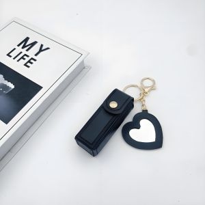 1pcs Pu Leather Lipstick Bag Clip Keychain Lipstick Bag Bracket Key Ring Bracket Balm Holder Lipstick Key Chain Bag High Quality