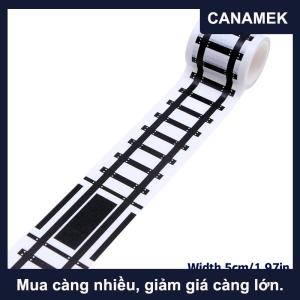 【CANAMEK】 1 cuộn 5m 1:12 Dollhouse đường giao thông đường sắt theo dõi cảnh Băng Sticker thu nhỏ đậu xe cảnh đường cong Sticker mô hình trang trí phụ kiện đồ chơi