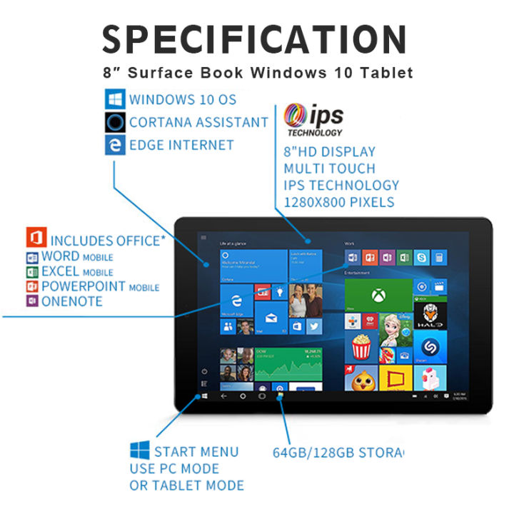 ONESYNC%208%20inch%20Windows%20Tablet%20RAM%204GB%20ROM%20128GB%20IPS%20Touchscreen%20Intel%20Quad%20Core%20Processor%20Mini%20Pocket%20Touchscreens%20Laptop%20-%20Image%208