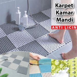 (BISA COD) Alas Kamar Mandi Anti Slip 30 x 30 cm Licin Keset Toilet PVC Karpet WC Karet DIY