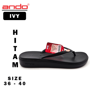 Sandal Jepit Wanita Dewasa – ANDO – IVY – Size 36-40 – Casual – Fashion Hitam