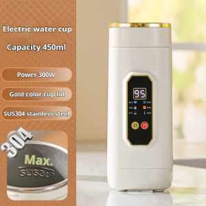 【304 Stainless Steel】2024 New portable kettle constant temperature water cup heating thermos cup electric kettle烧水杯-COD
